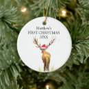 Search for first deer ornaments Rustic watercolor