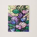Search for stained glass puzzles Flowers