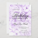 Recherche de purple floral birthday invitations Violet