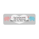 Search for pink elephant baby shower return address labels Grey