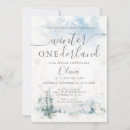 Search for snowflakes 1st birthday invitations Rustic