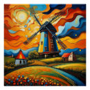 Recherche de moulins à vent posters Coucher de soleil