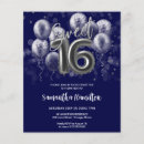 Recherche de royal blue silver birthday invitations Feuille d'argent doux 16