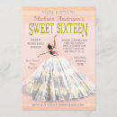 Search for gold dress gown sweet 16 invitations 16th birthday