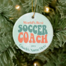 Search for soccer coach ornaments Name customized athlete