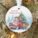 Search for red truck ornaments Winter