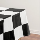 Search for black and white checkered tablecloths Chequered