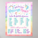 Search for unicorn name game posters Watercolor
