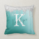 Search for aqua and silver pillows Girly