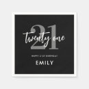 Search for 21st birthday napkins Black and white