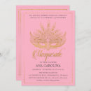 Search for pink gold masquerade party invitations Daughter
