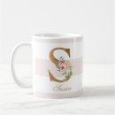 Search for pretty floral monogram mugs Botanical