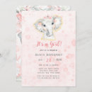 Search for pink and grey elephant baby shower invitations Baby girl