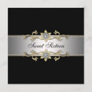 Search for black silver sweet 16 invitations Gold