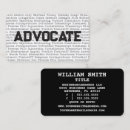 Search for advocate business cards Justice
