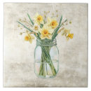 Recherche de fleur jonquille carreaux Vintage