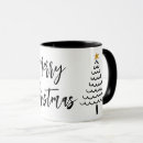 Search for modern black white christmas tree mugs Minimalist