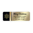 Search for black snowflakes return address labels Merry christmas