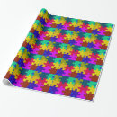 Search for puzzle pieces wrapping paper Colourful