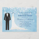 Search for snowflakes rehearsal dinner invitations Blue