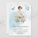 Search for blue first communion invitations Modern script
