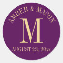 Search for purple round wedding stickers Elegant
