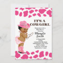 Search for cow print baby shower invitations Pink