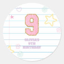 Search for 9th birthday stickers Pink