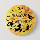 Search for funny witch buttons Broomstick