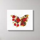 Search for red flower canvas prints Butterfly
