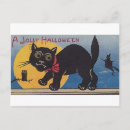 Recherche de black cat halloween cards Vintage