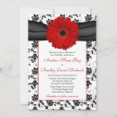 Search for black white red damask wedding invitations Floral