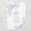 Recherche de lavender birthday invitations Typographie
