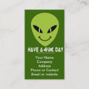 Search for alien business cards Green