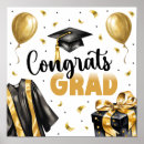 Search for college graduation posters Black and gold
