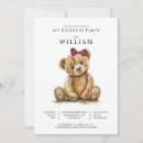 Recherche de girls teddy bear birthday invitations Aquarelle