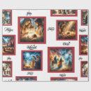 Search for christmas scene wrapping paper Red