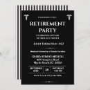 Search for doctors retirement party invitations Black and white