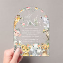 Search for cheetah 1st birthday invitations Jungle animals