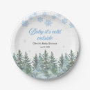 Search for modern christmas tree plates Winter wonderland baby shower