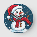 Search for holiday snowman clocks Red