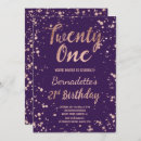 Search for purple 21st birthday invitations Typography