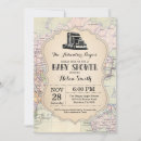 Recherche de vintage travel baby shower invitations L'aventure commence