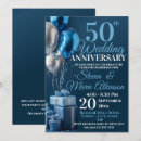 Search for golden wedding anniversary invitations Blue