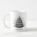 Search for modern black white christmas tree mugs Elegant