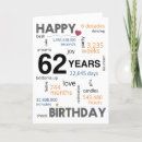 Recherche de 62 anniversaire cartes 62e anniversaire heureux
