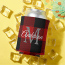 Search for plaid can coolers Red and black plaid