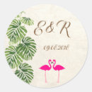 Search for flamingo wedding stickers Palm leaves