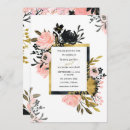 Search for black gold floral wedding invitations White
