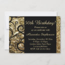 Search for classy black gold 50th women invitations Glitter